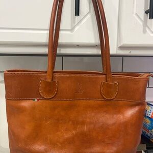 Elegant Brown Leather Tote Bag